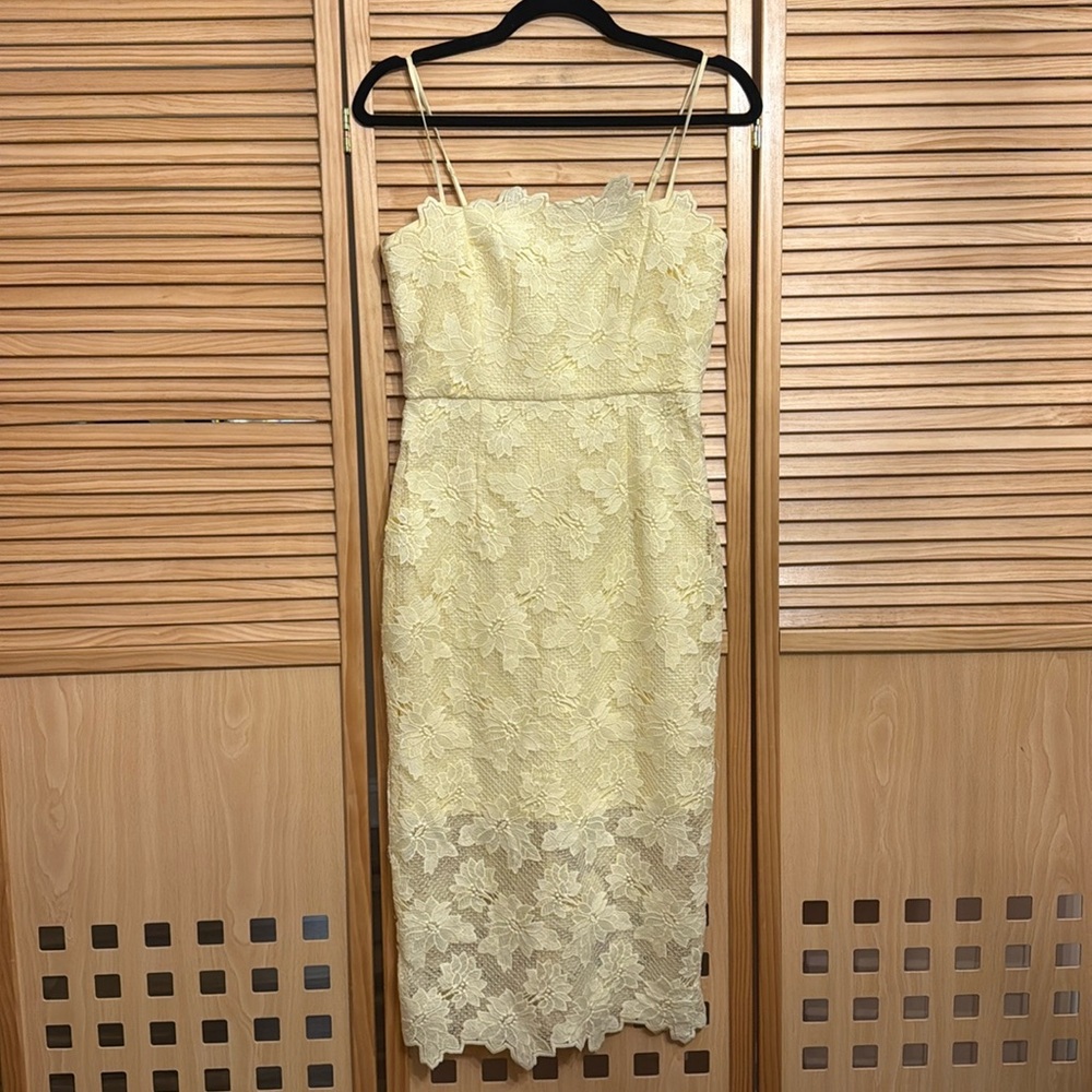Bardot Floral Lace Midi Dress